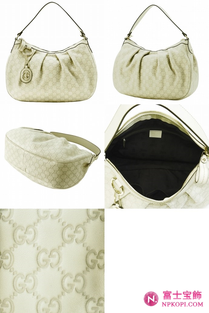 GUCCI/グッチ 2012年春夏グッチシマGG柄Gチャーム付きワンショルダーバッグ 232955 AA61G 9022 